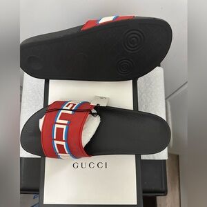 Red/Blue/Black Gucci Slides size UK11 = UK12 NWT